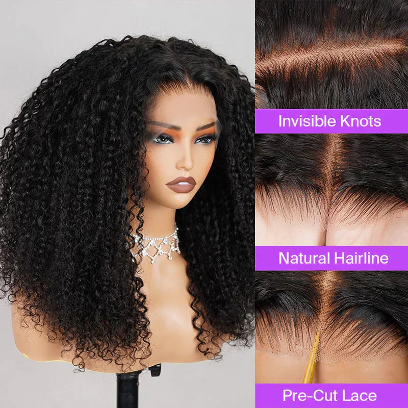 6x5 Pre-cut shortGlueless Wig - Kinky Curly