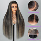 13x6 HD Lace Frontal Balayage Highlight Straight Hair Wig