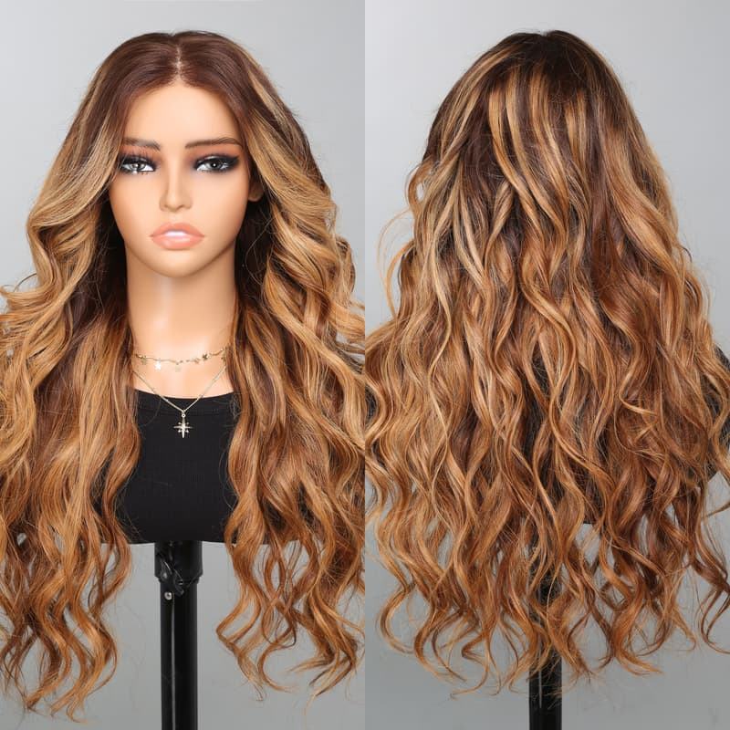 13x4 Honey Blonde Highlight Glueless Wig
